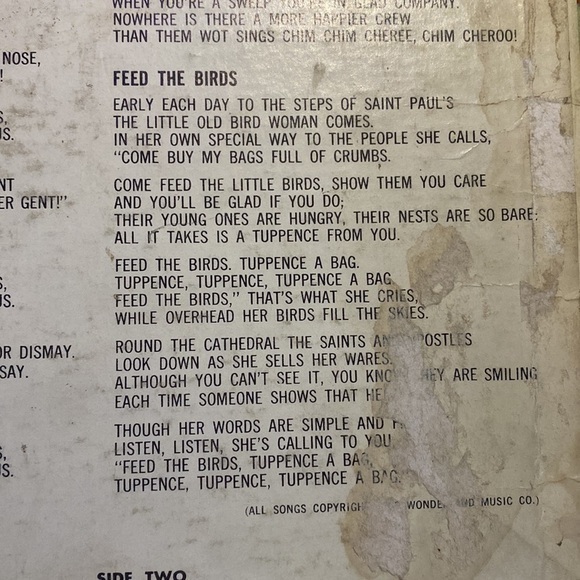 Rare Vintage Walt Disney Mary Poppins LP Long Play33 1/2​​ - Picture 9 of 16